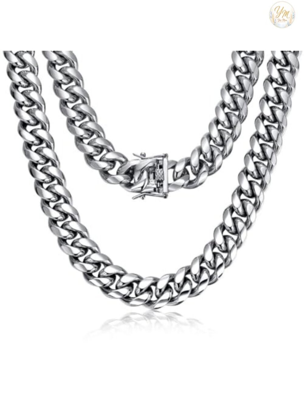 Miami Cuban Link Chain 15mm Stainless Steel Curb Necklace Hip Hop Jewelry